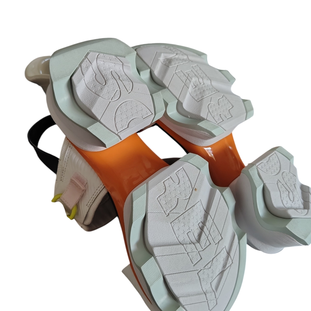 Sorel Women's Kinetic Y-Strap High SZ 8.5- White Orange Wedge Sandals R21 - Picture 8 of 9